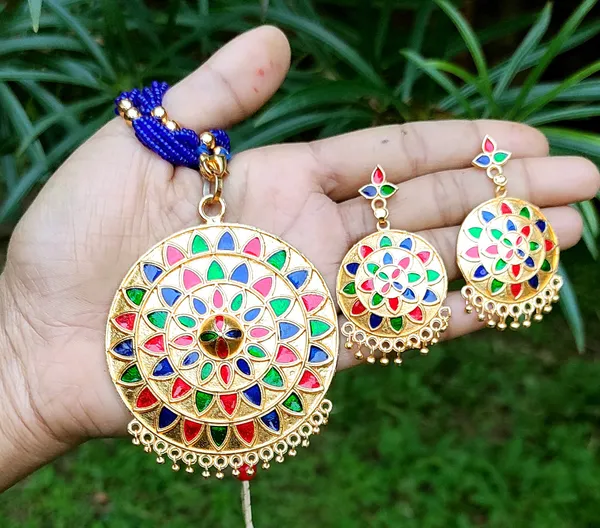Assamese_Traditional_Japi_Multi_Colour_Jewellery_Set_For_Women